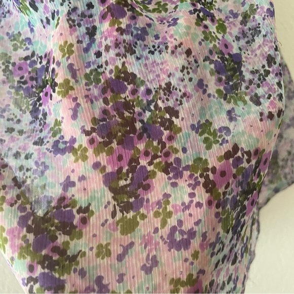 Aqua Floral Racerback Sheer Blouse - Picture 3 of 4